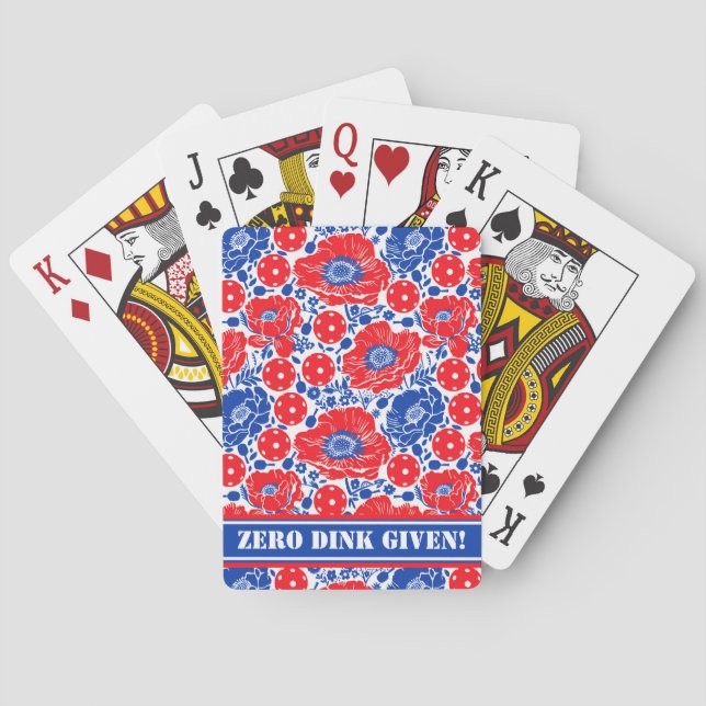 Custom text Zero Dink Given Pickleball Poker Cards (Back)