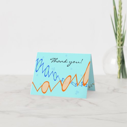 Custom textCard _ PEG with blue floral background  Thank You Card