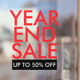 Custom Texts Red Retail Store Sale Signage Window Cling