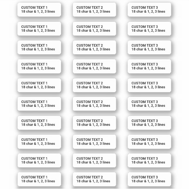 Custom texts template 1.25 x 0.3125" 30 stickers (Front)