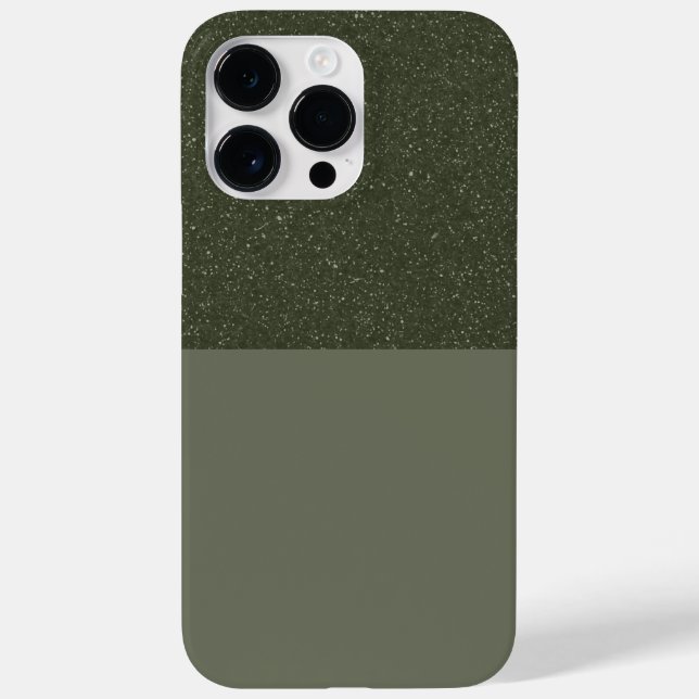 Custom Textured Green Split iPhone 14 Pro Max Case (Back)