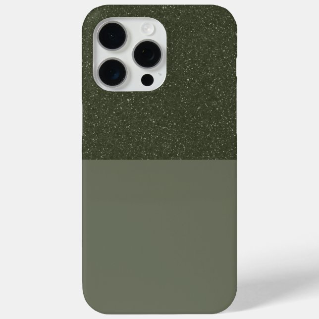 Custom Textured Moss Split iPhone 15 Pro Max Case (Back)