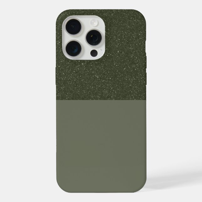 Custom Textured Moss Split iPhone 15 Pro Max Case (Back)