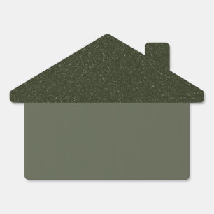 Custom Textured Roof Moss Green House Yard Sign