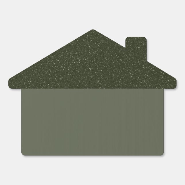 Custom Textured Roof Moss Green House Yard Sign (Front)