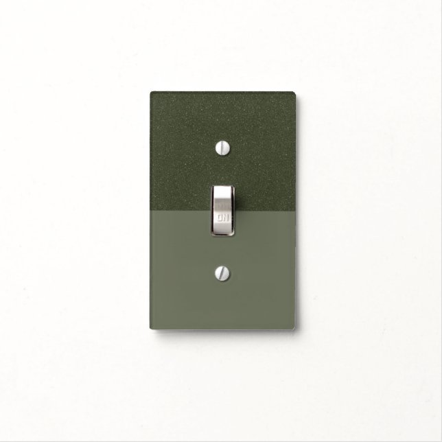 Custom Textured Top Moss Green Light Switch Cover (In Situ)