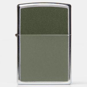 Custom Textured Top Zippo — Moss Green Matte Base Lighter