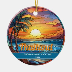 Custom Thailand Beach Ceramic Ornament