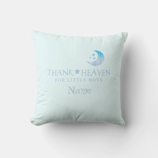 Custom Thank Heaven for Little Boys Pillow (Front)