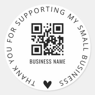 Custom Thank You and QR Code Business Sticker