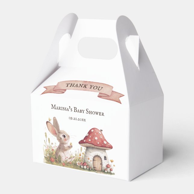 Custom Thank You Bunny Baby Shower Favor Box (Front Side)