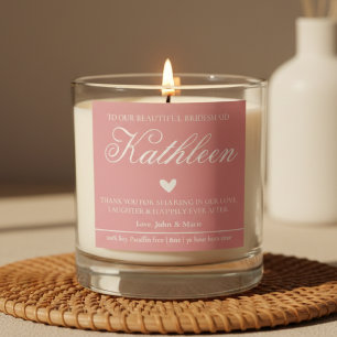 Custom Thank You Candle Bridesmaid Wedding Gift
