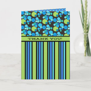 Custom Thank You Card: Blue Moons and Stripes