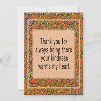 Custom thank you card with a unique message.