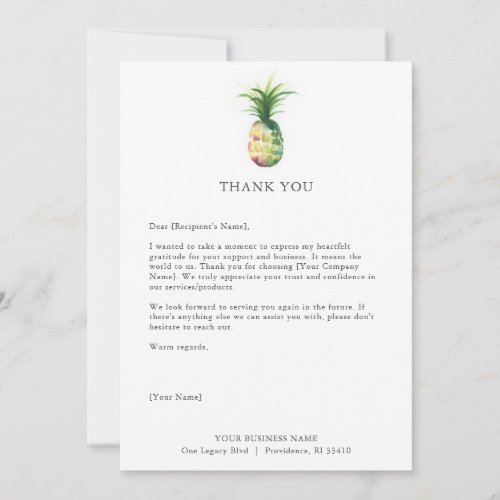 Custom Thank You Cards for Business Pineapple