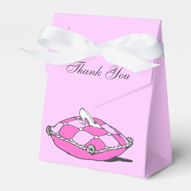 Custom Thank You Cinderella Slipper Pink Favor Box (Front Side)