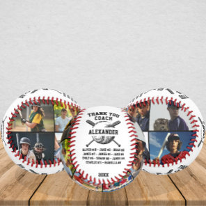 Custom Thank You Coach Photo Baseball from Team