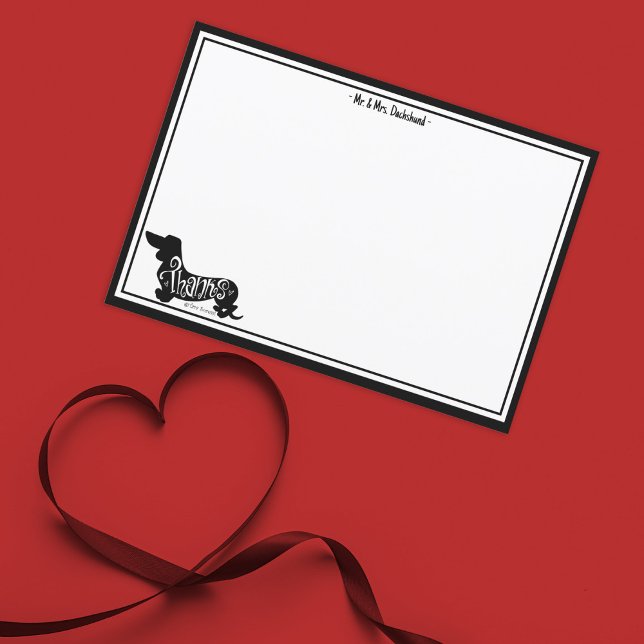 Custom Thank You Dachshund Cute Dog Note Card (Creator Uploaded)
