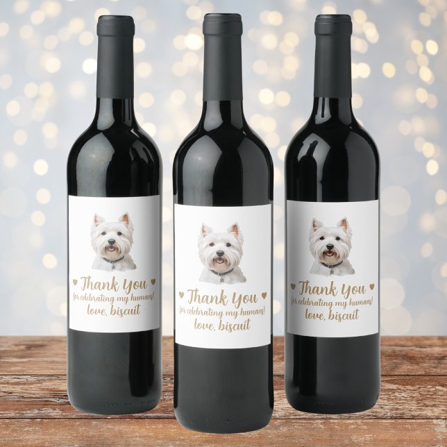 Custom Thank You Dog I Do Too Wedding Wine Label (Creator Uploaded)