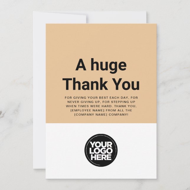 Custom Thank You Employee Appreciation Card (Front)