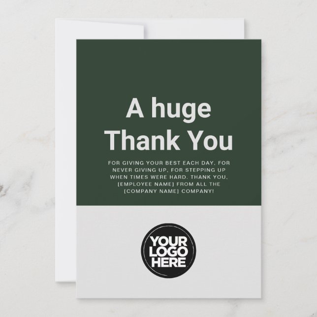 Custom Thank You Employee Appreciation Card (Front)