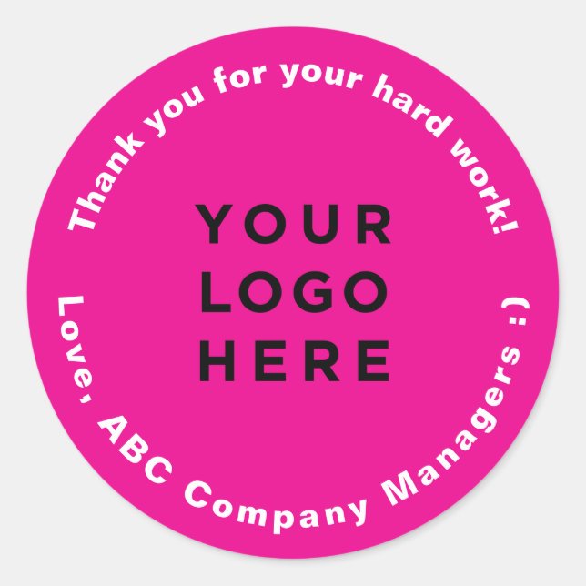 Custom Thank You Employee Appreciation Day Gifts Classic Round Sticker (Front)