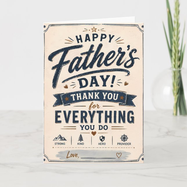 Custom Thank You Father’s Day Card (Front)