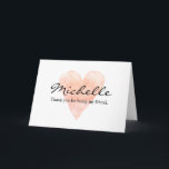 Custom Thank you for being my friend friendship Card<br><div class="desc">Custom Thank you for being my friend friendship greeting card. Vintage coral pink watercolor heart with elegant script typography. Classy template for friends and family. Add your own personalized name,  expression,  quote,  saying etc.</div>