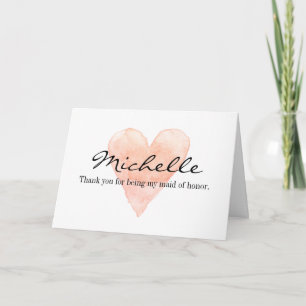 Custom Thank you for being my maid of honor cards