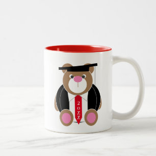 Custom thank you for being my teacher teddy bear Two-Tone coffee mug