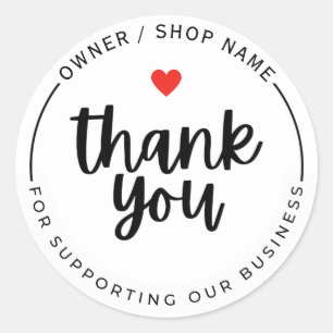 Custom Thank you for Supporting my Small Business Classic Round Sticker