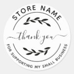 Custom Thank you for supporting my small business Classic Round Sticker