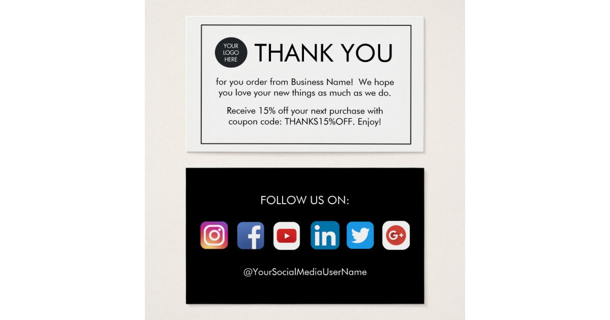 Printable Thank You For Order Inserts Business Thank You Etsy Thank You For Order Business Thank You Cards Business Thank You