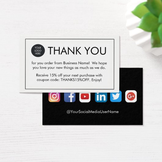 Custom Thank You For Your Order Business Cards (Desk)