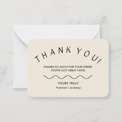 Custom thank you for your order card