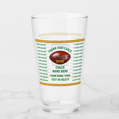 Custom Thank You Gifts for Football Coaches Glass