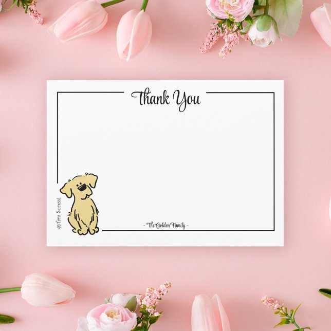 Custom Thank You Golden Retriever Puppy Note Card (Creator Uploaded)