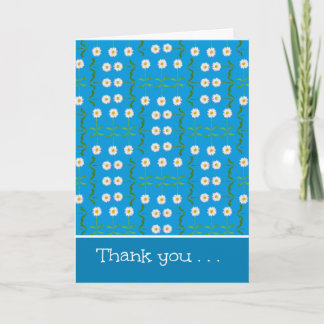Custom Thank You Greeting Card: Daisies Pattern