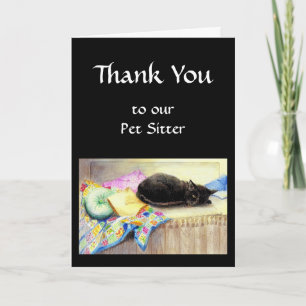 Custom Thank You, Greeting, Pet, Cat Sitter Letterpress Thank You Card