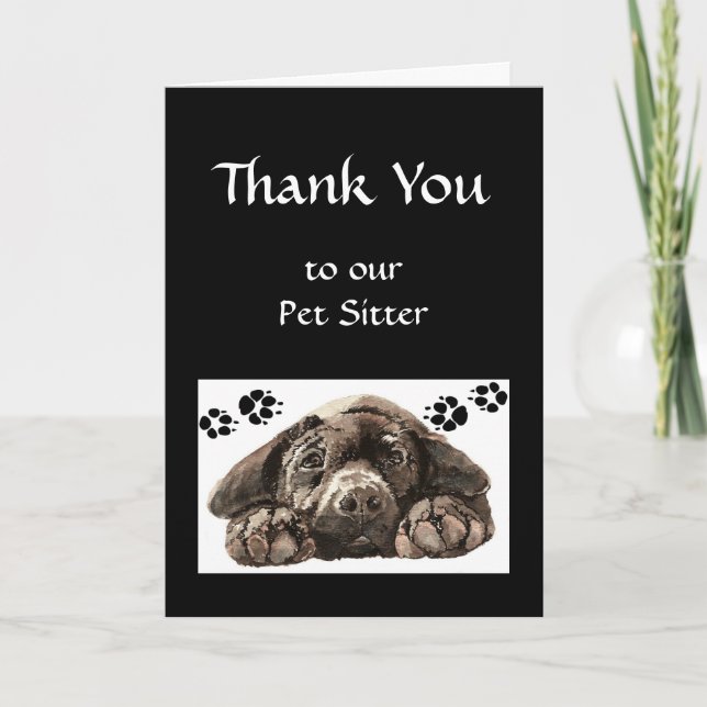 Custom Thank You Greeting, Pet,Labrador Dog Sitter (Front)