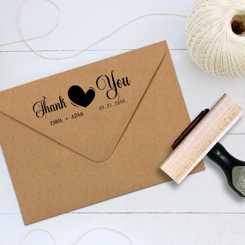 custom Thank You heart wedding rubber stamps