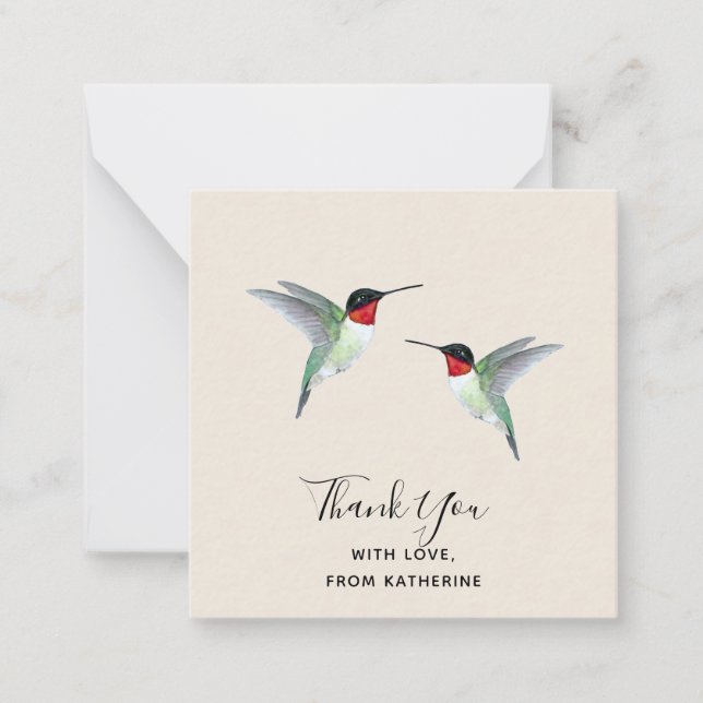 Custom Thank You Hummingbird Note Card (Front)