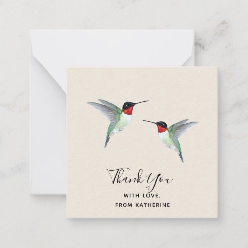Custom Thank You Hummingbird Note Card