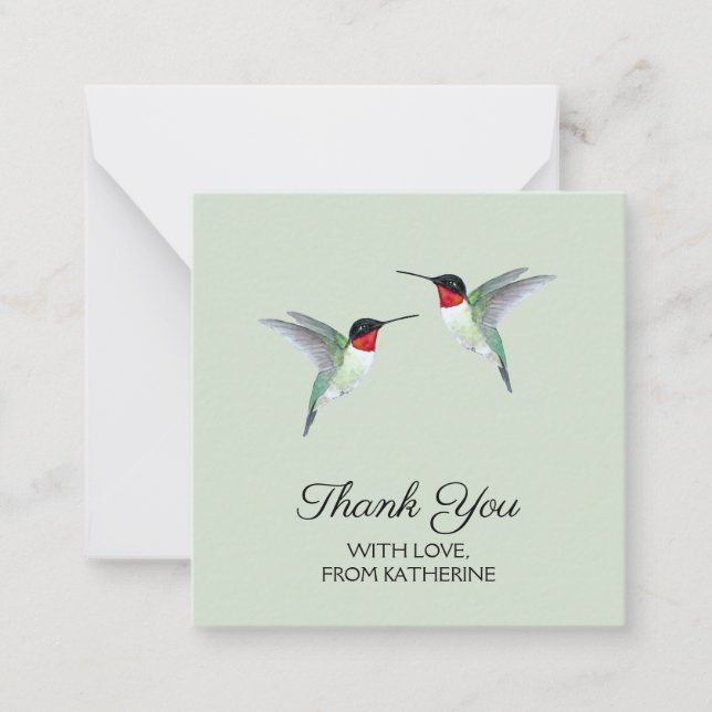 Custom Thank You Hummingbird Note Card (Front)