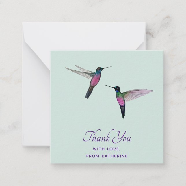 Custom Thank You Hummingbird Note Card (Front)