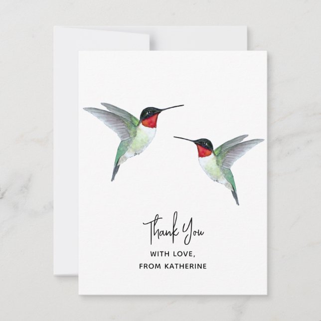 Custom Thank You Hummingbird Note Card (Front)