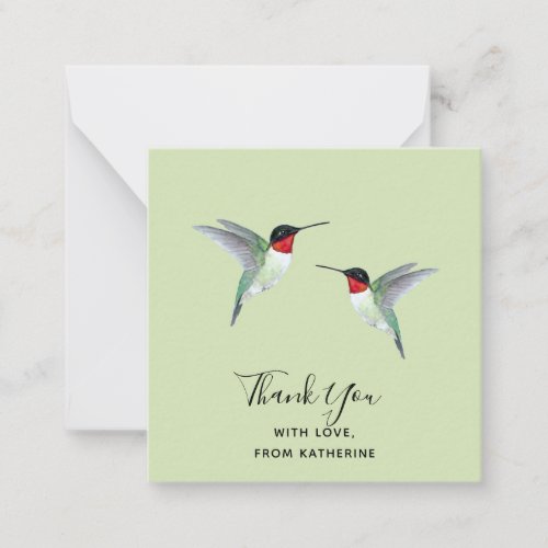 Custom Thank You Hummingbird Note Card