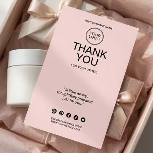 Custom Thank You Insert Card with Logo Label