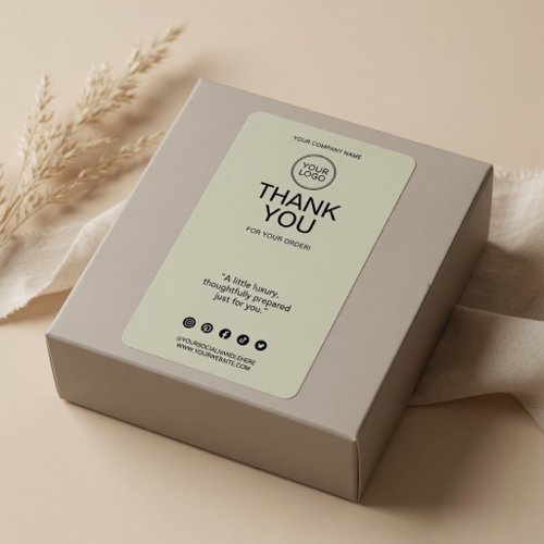 Custom Thank You Insert Card with Logo  Label