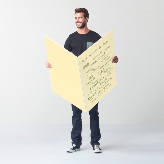 Custom "Thank You" International Green Yellow Huge Card (In Situ)